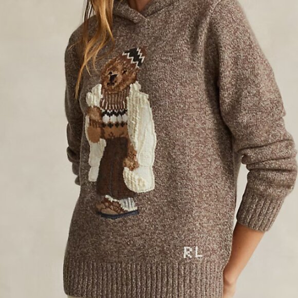 Ralph Lauren teddy bear hoodie sweater - Picture 2 of 9